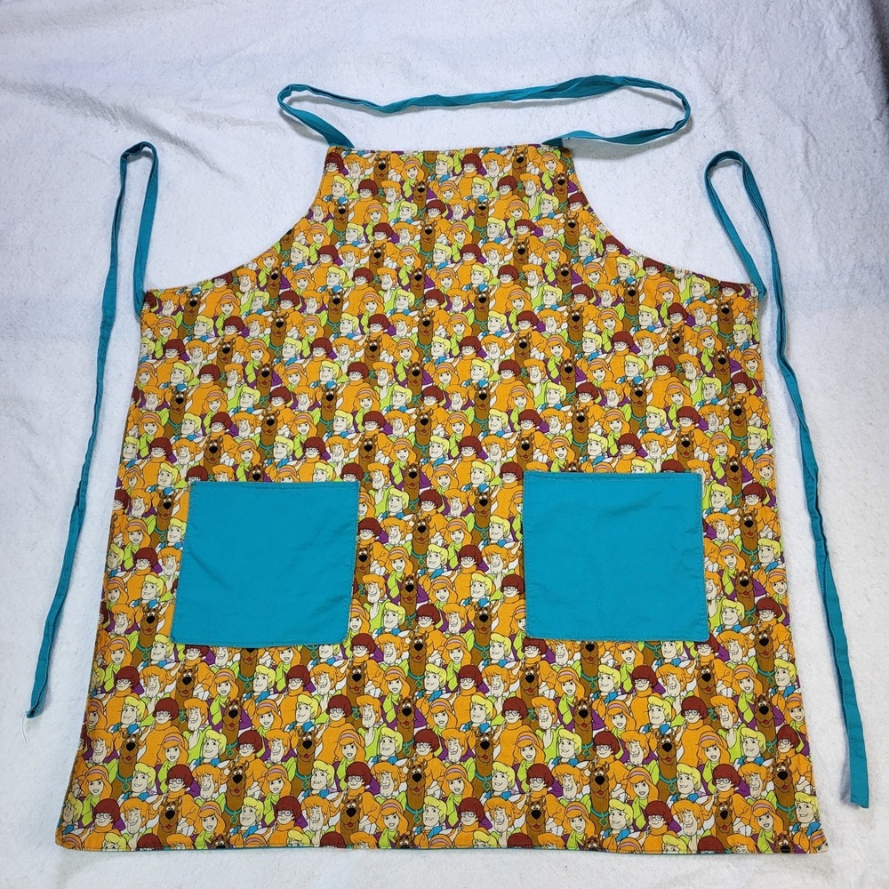 Handmade Scooby Doo Character Apron Turquoise Pockets Adult Cooking Craft